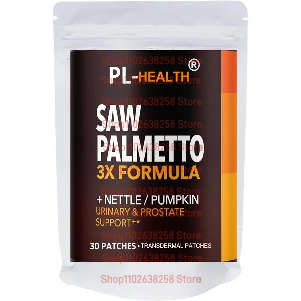 Saw PalmettoTransdermal Patches Stinging Nettle Pumpkin Seed Extract Urinary Health Prostate Support for Men's Health 30 Patches