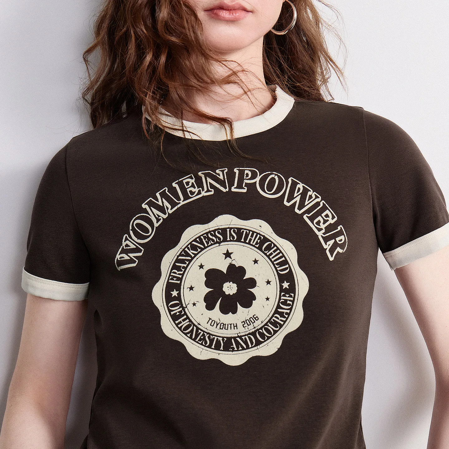 Women's Lyocell Cotton Slim Fit T-Shirt with Letter Print