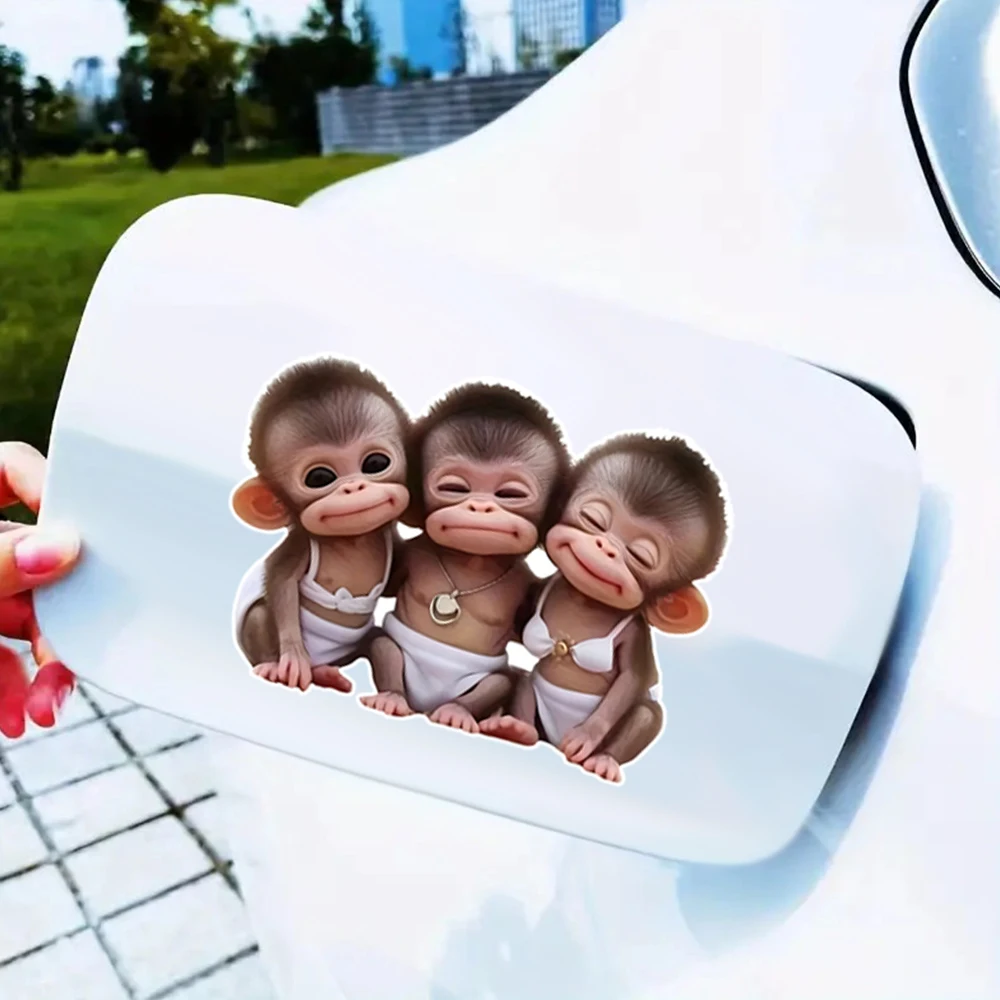 13x9.5 سنتيمتر لطيف الكرتون القرود ملصق حائط من الفينيل سيارة ملصق للسيارة ، الكمبيوتر المحمول ، شاحنة ، دراجة نارية ، نافذة ، الجدار ، شارات الأمتعة