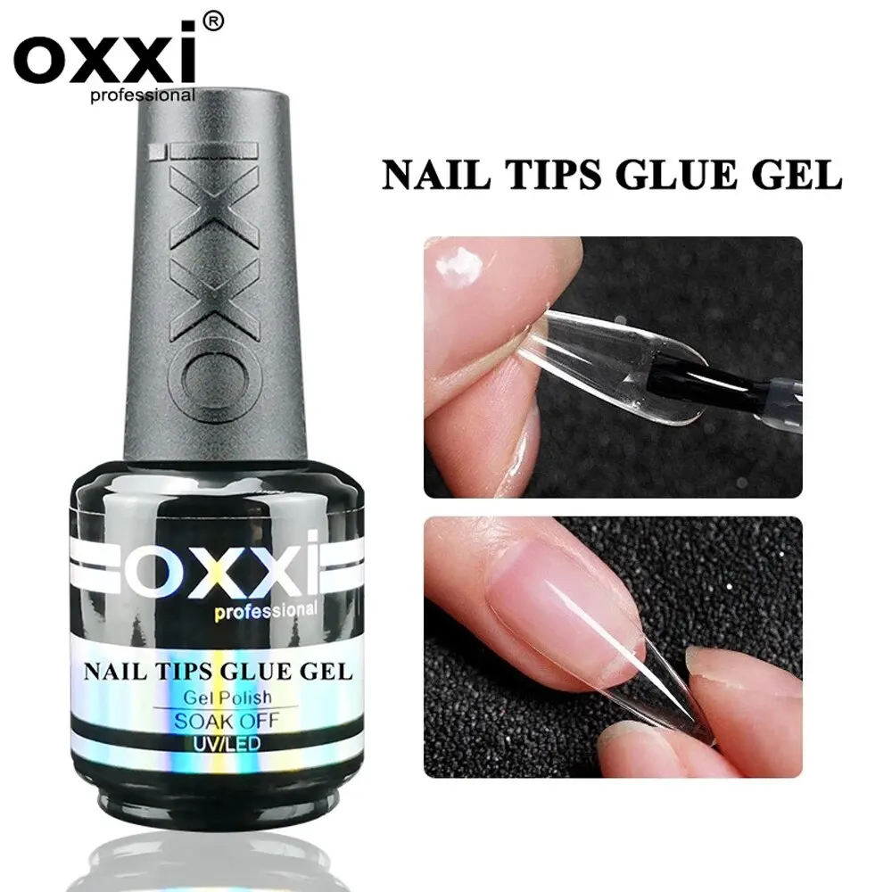 OXXI PROFESSIONAL False Nail Glue Gel Polish 15ml Semi-permanent Fake Nails with Glue Gellac Manicure Tips Hybrid Varnish UV LED