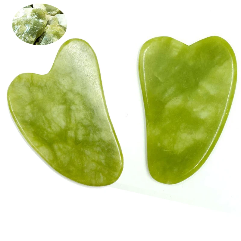 Masajeador Facial de Jade Natural Gua Sha, Masajeador Facial Gua Sha, tablero de acupuntura para el cuidado de los ojos, herramienta de masaje para SPA