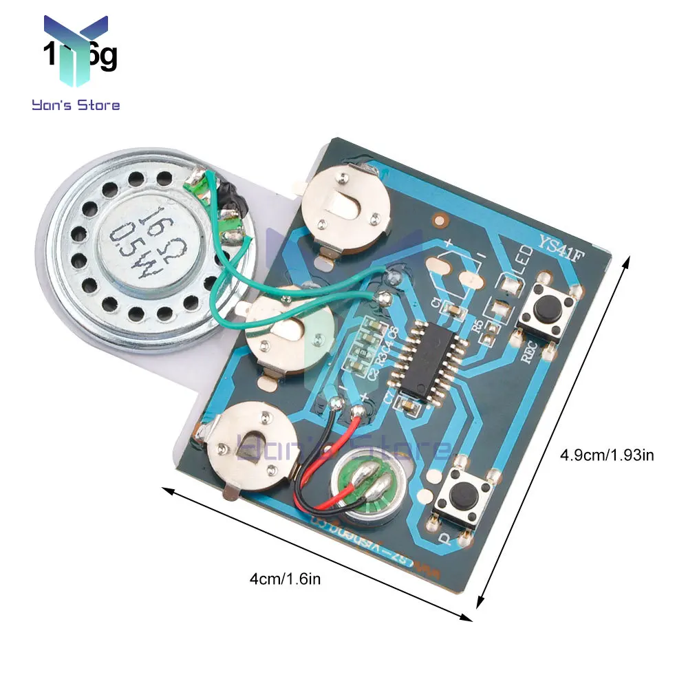 30S Sound Voice Music Recorder Board Photosensitive Sensitive Key Control Programmable Chip Audio Module for DIY Greeting Card