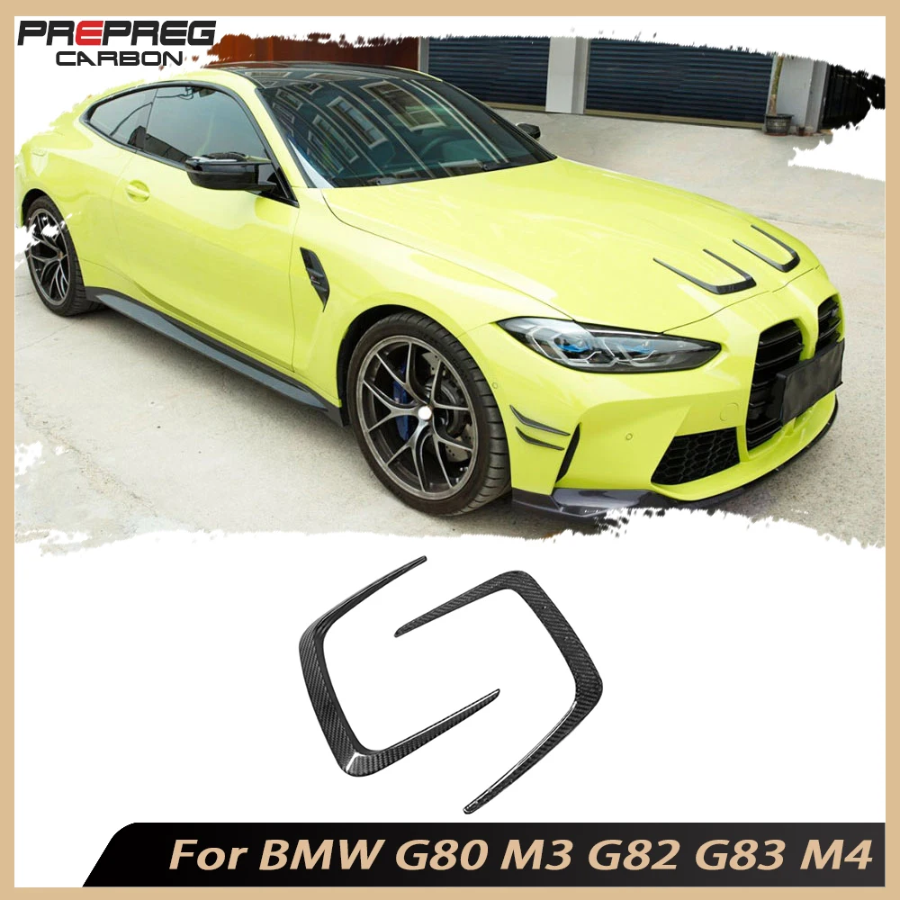 

Front Hood Scoop Vent Frame Trim for BMW G80 M3 G82 G83 M4 2021+ Real Carbon Fiber Engine Bonnet Outlet Air Intake Splitter