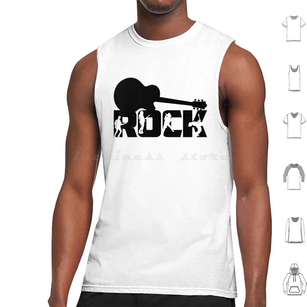 Rock Guitar Tank Tops Vest Sleeveless Metal And Roll Heavy Metal Hand Guitar Music Música Musician Músico Guitarrist