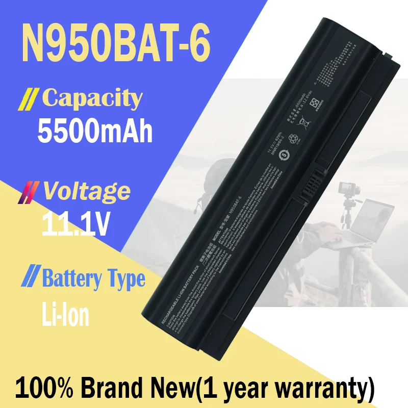 N950BAT-6 batería del ordenador portátil para Hasee ZX7-CP5G ZX7-CT5DA ZX8-CT5DA ZX8-CR5S1 TX7-CT5A1 TX8-CT5DH GX9-CT5DK K690E-G4D1 CN95S01