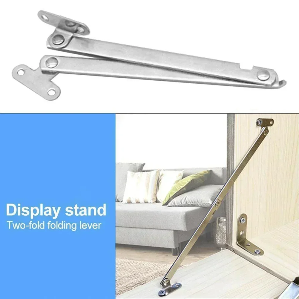 High Quality Brand New Door Stay Hinges Stainless Steel 2PCS Two-fold Activity Rod Vertical Cabinet Display Lift Up Pull