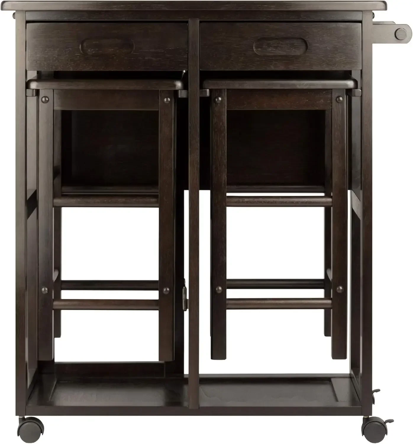 Suzanne 3-PC Set Space Saver Kitchen, Coffee Finish, 29.61x29.13x32.76