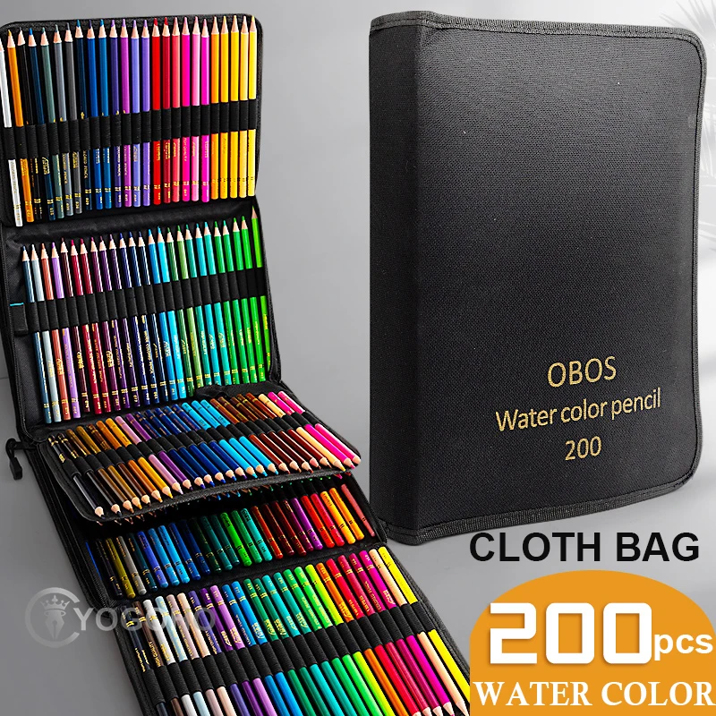 

48/72/120/150/200 Professional Color Pencil Set Watercolor Oil Color Drawing Colored Pencils With Storage Bag Coloured Pencils