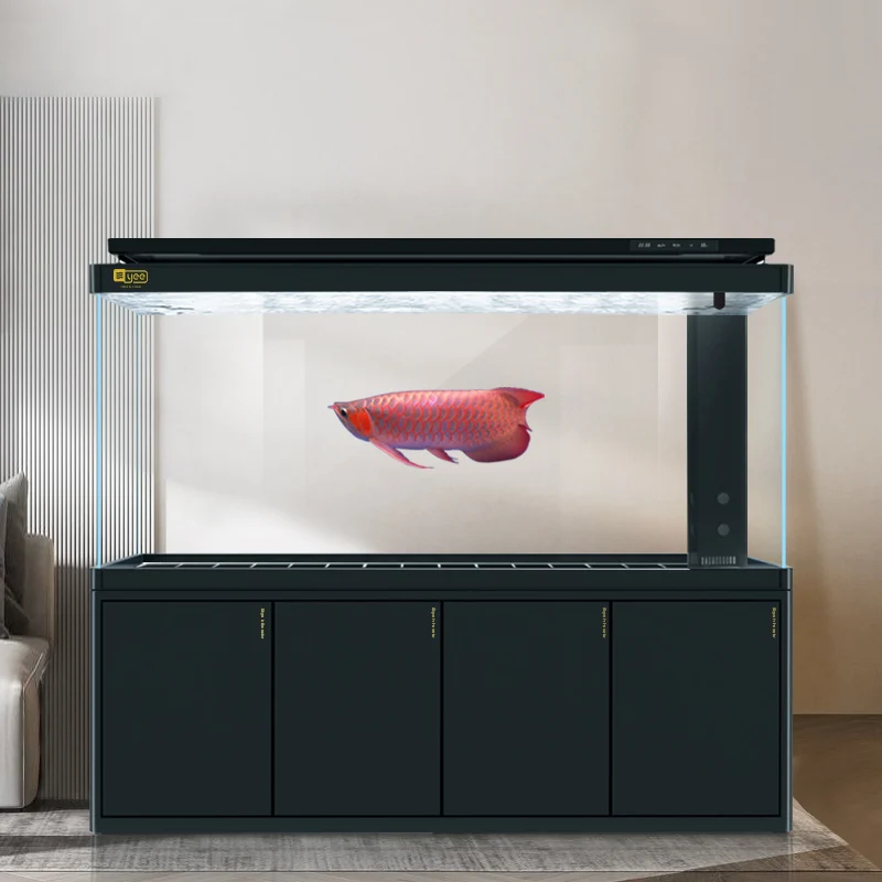 Venta al por mayor personalizada YEE acuario de vidrio blanco de alta calidad gabinete Arowana acuario de pecera al por mayor