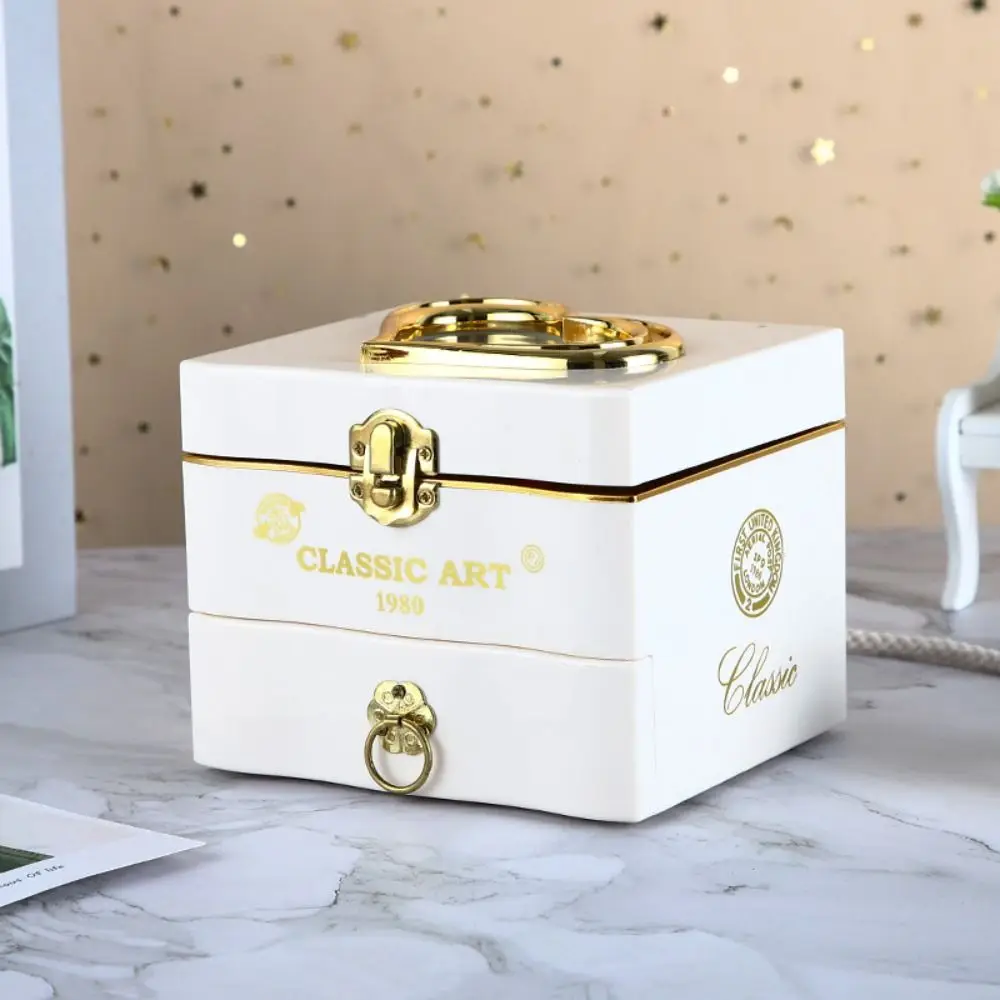With 1 Pullout Ballet Girl Music Box European Style Violin Design Musical Jewelry Box Classic Swivel Ballet Girl Ornament