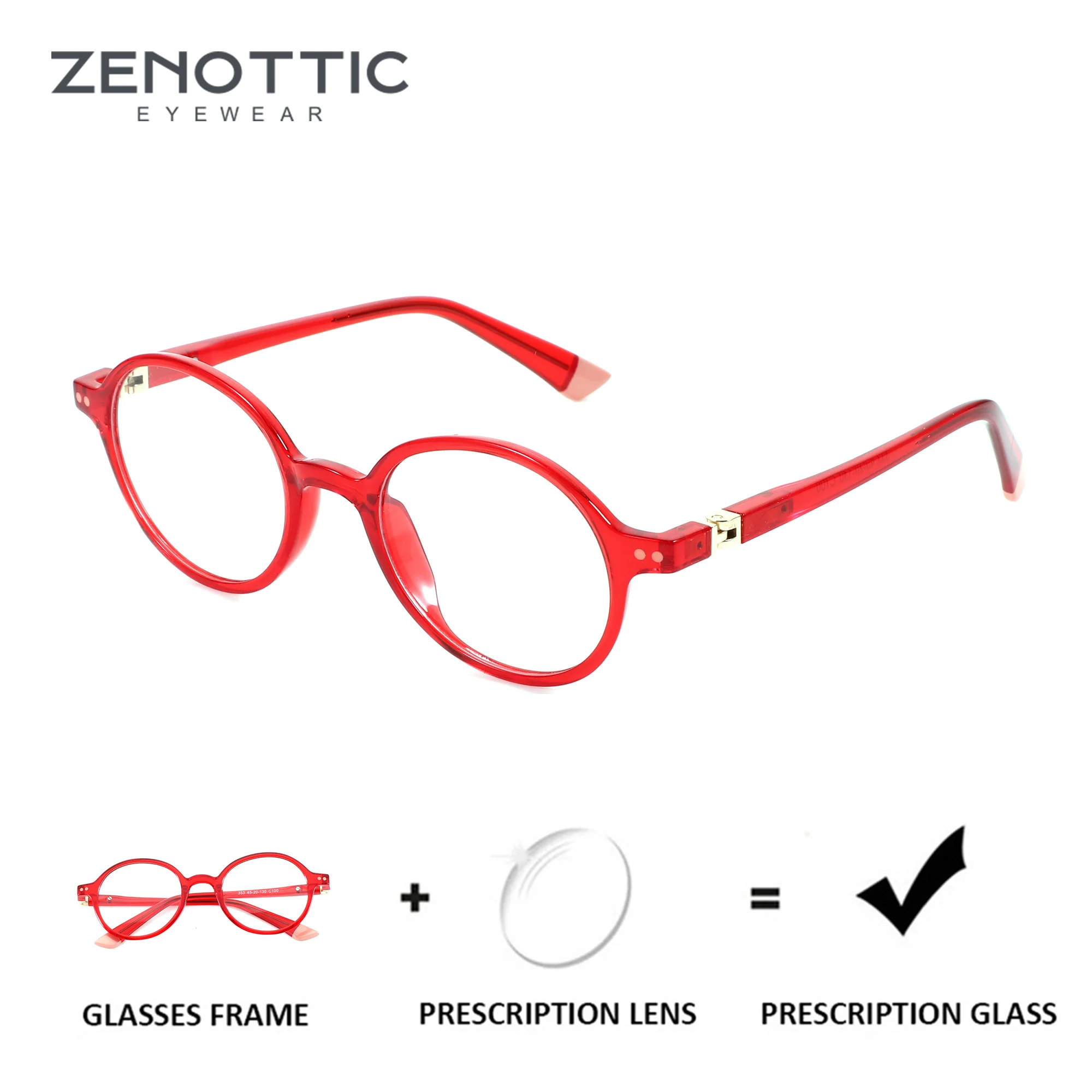 Lunettes de prescription rondes de taille S ZENOTTIC pour hommes et femmes, lunettes correctrices optiques pour myopie et lumière bleue, lunettes progressives.