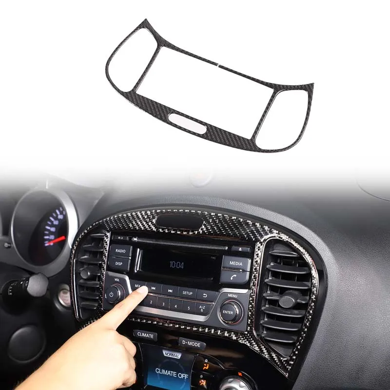 

For 2011-2019 Nissan JUKE Infiniti ESQ Soft Carbon Fiber Car Center Console CD Adjustment Panel Trim Sticker Accessories