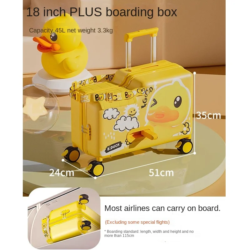 Cartoon Children Riding Suitcase can sit and ride 18/20 inch Cabin Boarding Box 24 inch Travel Roller Luggage Trolley Case