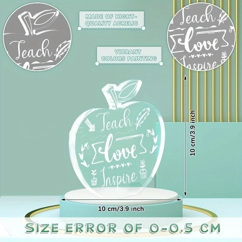 Apple Shape Teacher Gift - Appreciation Paperweight for Back to School & Graduation