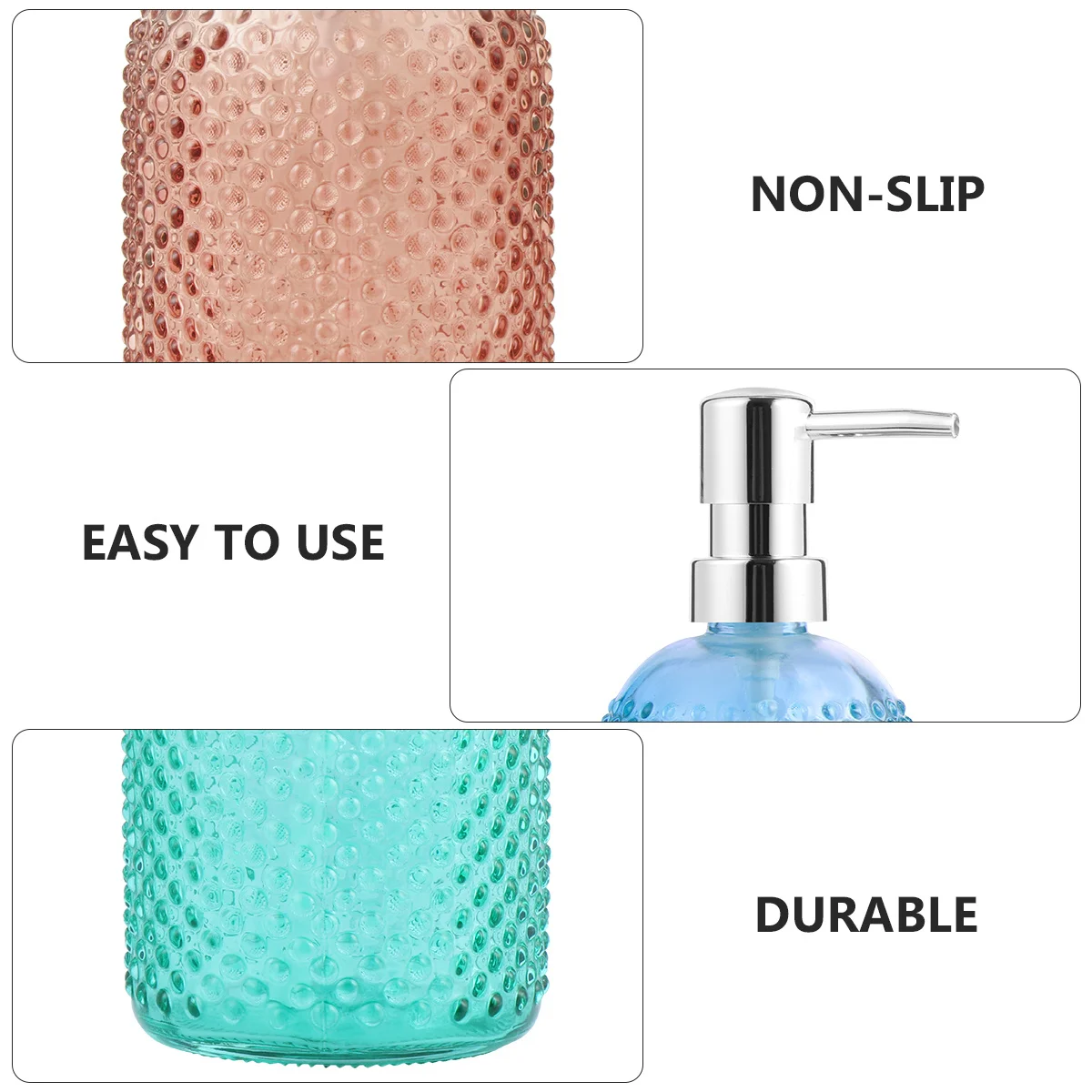 

3Pcs Glass Press Pump Bottle 400Ml Empty Shampoo Dispenser for Hand Soap Lotion Body Wash Kitchen Bathroom Decorative Reusable