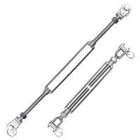 304 Stainless Steel Jaw and Jaw Turnbuckles M5 M6 M8 M10 M12 M14 M16 for Tensioning Cable Rope Chain Pack of 1