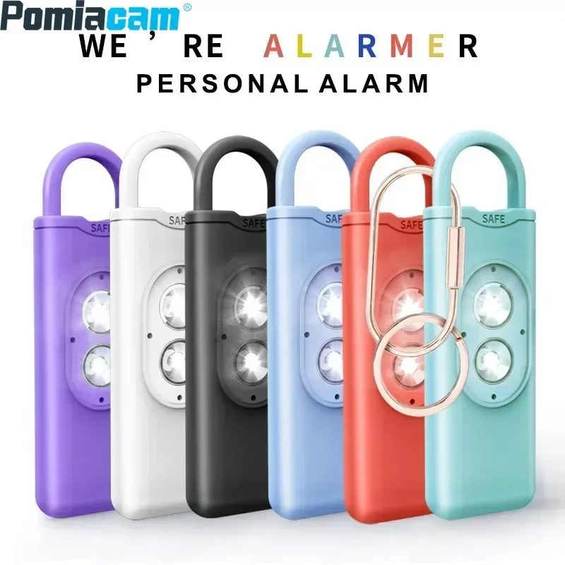 H3 Personal Safety Female Self-defense Alarm Double Flash Light Alarm Keychain High Decibel Anti-wolf Alarm