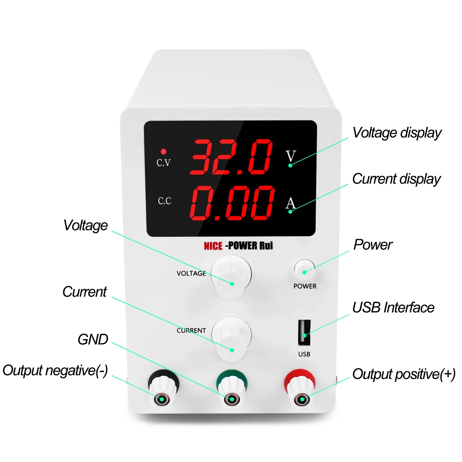 Kuaiqu R-SPS3010 DC Power Source 30V 10A Mini Laboratory Switching Power Supply for Mobile Phone Repairing