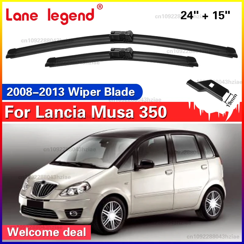 Für Lancia Musa 350 2008-2013 Frontscheibenwischerblätter 2 Stück Windschutzscheiben-Fensterzubehör 24''+15'' 2009 2010 2011 2012