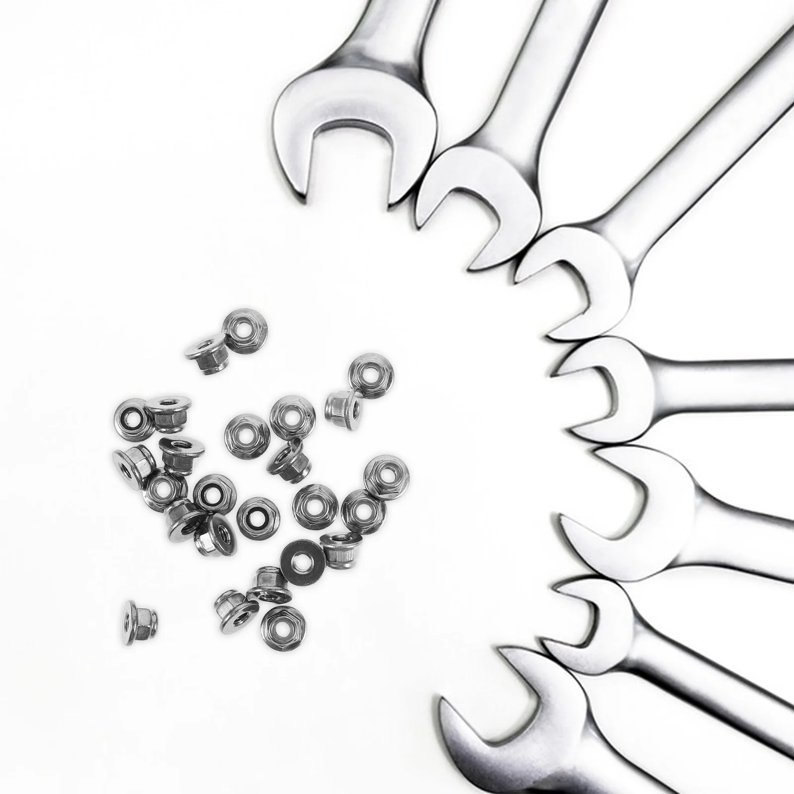 

25Pcs Stainless Steel Hexagon Nylon Insert Nuts Industrial Construction Fasteners Resistant Wear M3