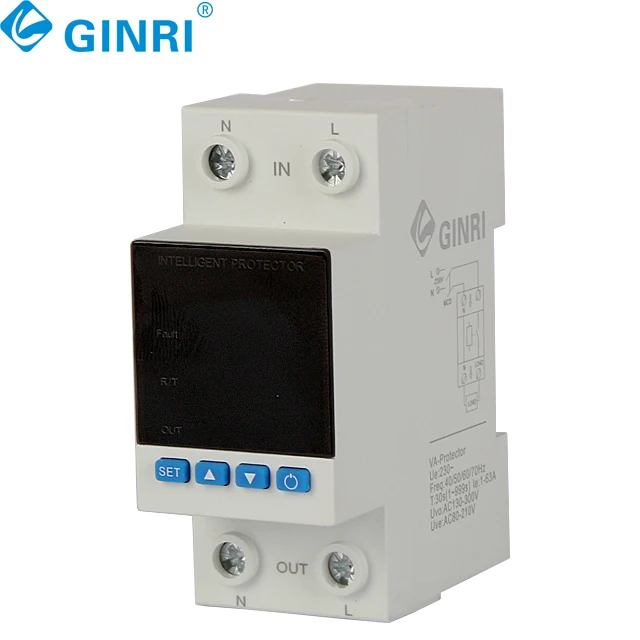 3PCS 2p 63A 220V Adjustable Overvoltage Undervoltage Overcurrent Protector Kwh Power Watt Energy