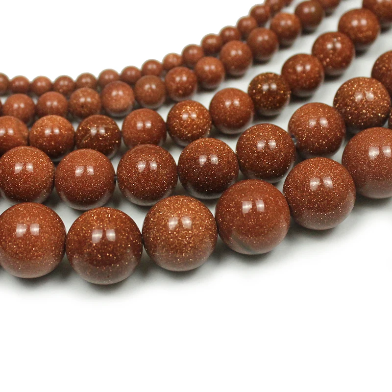 Natural Gold SandStone / Golden Sand Round Loose Beads 15\