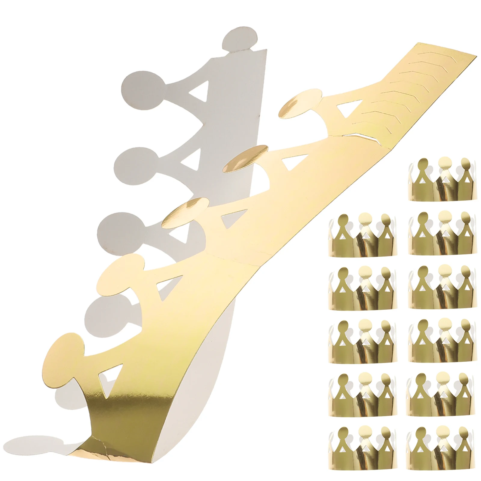 

12pcs Golden Birthday Hats For Kids Baby Crown Hat Shower Party Cap Children Crown Party Supplies Decorative Fun