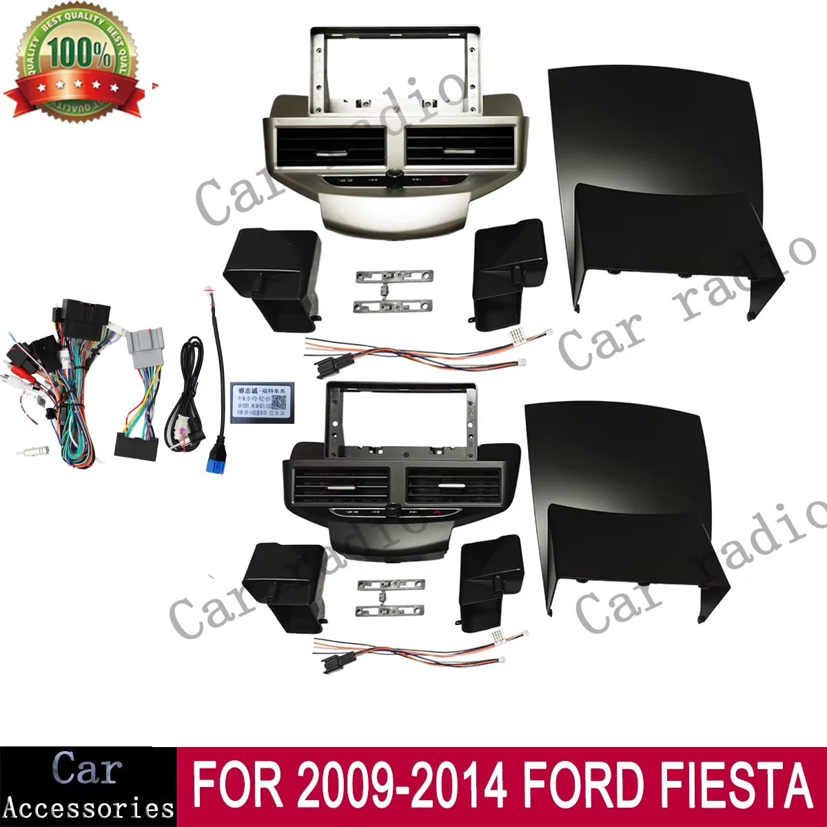 Para FORD FIESTA 2009-2014, Moldura de 12,3 Polegadas para Rádio Automotivo Android, Painel Frontal da Unidade Principal, Capa do Painel de Instrumentos