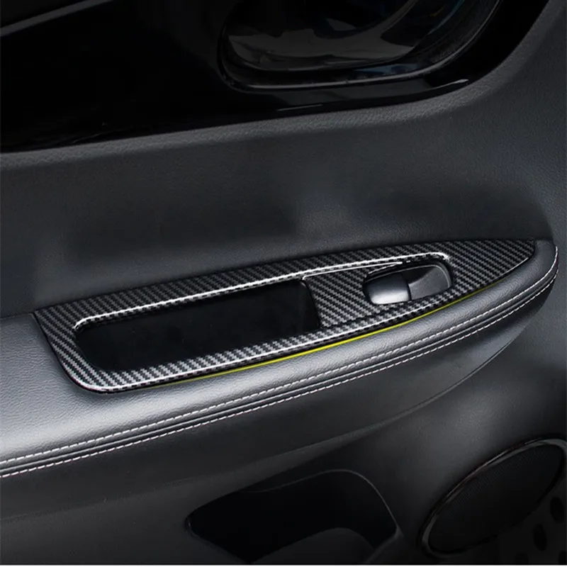 ABS Carbon fiber Car Door Armrest Window Lift Switch Button Panel Trim For Nissan Qashqai J11 2014-2020 Accessories