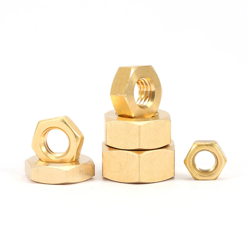 H62/59 Brass Hex Nut - High Conductivity & Corrosion Resistance for Electrical, Marine & DIY Applications
