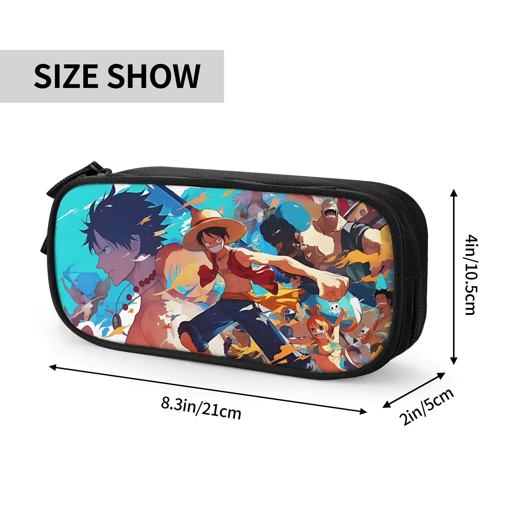 Custom Anime One piece Theme Large Capacity Bags for Child  School Pencil Bag for Boys Gilrs Kids