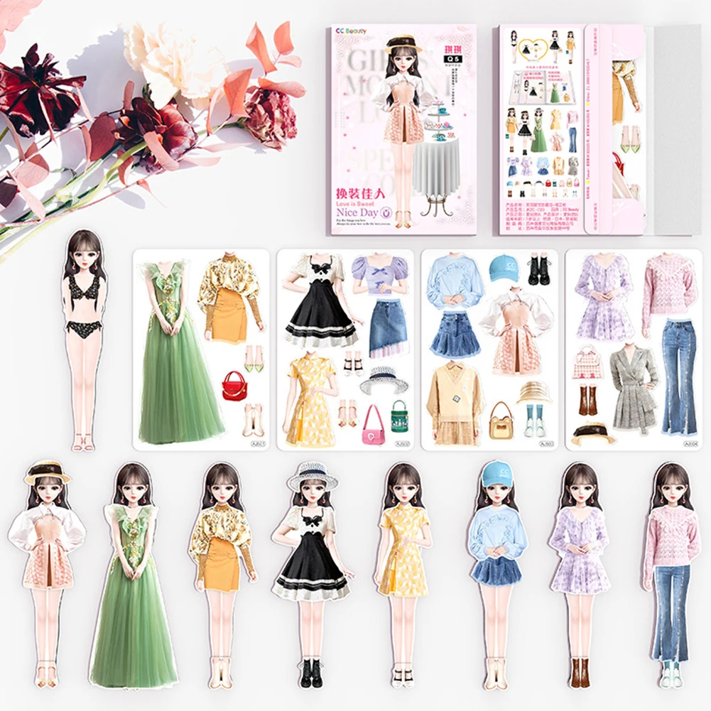 Magnetic Dress Up Set Paper Doll Dress Set Preschool Learning Toys Magnet People Clothes Cultivate Aesthetics for Girls Boys