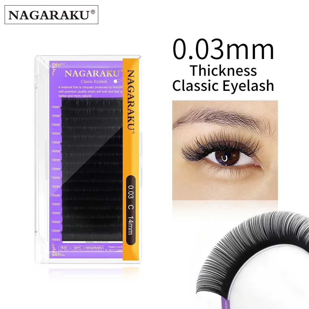 NAGARAKU Eyelashes Makeup classical 0.03mm Individual Eyelash Faux Cils Eyelash Extension for Professionals Soft Natural Mink