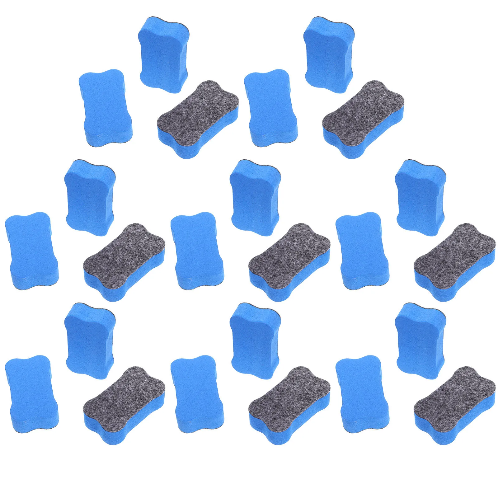 24 قطعة محايات المسح الجاف محايات السبورة إيفا ورأى القماش العظام على شكل خفيفة الوزن المحمولة قابل للغسل للمدرسة المنزل مكتب الغبار