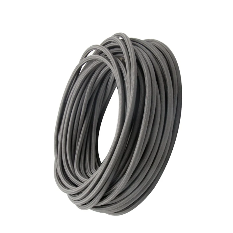 3 Core 0.75mm2 Fabric Cloth Covered Cable Vintage Light Cord 3 Wire Electrical Wire Textile Flexible Power Cord