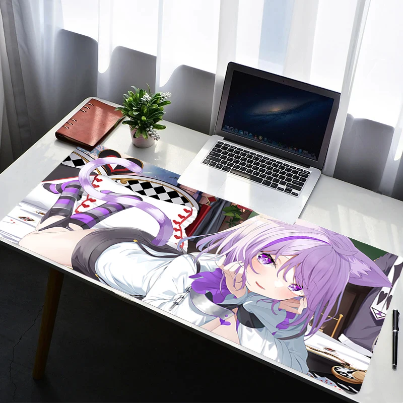

Mouse Pad Laptop Rubber Extended Desktop Mat Computer Gamer Mousepad H-hololive Nekomata Okayu Gaming Accessories Keyboard Pad