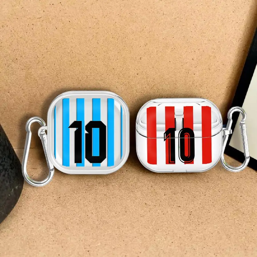 Football Number Clear Earphone Cases Cover Case For Samsung Galaxy Buds 2 4Pro 3Pro 3 FE 4 Pro Live