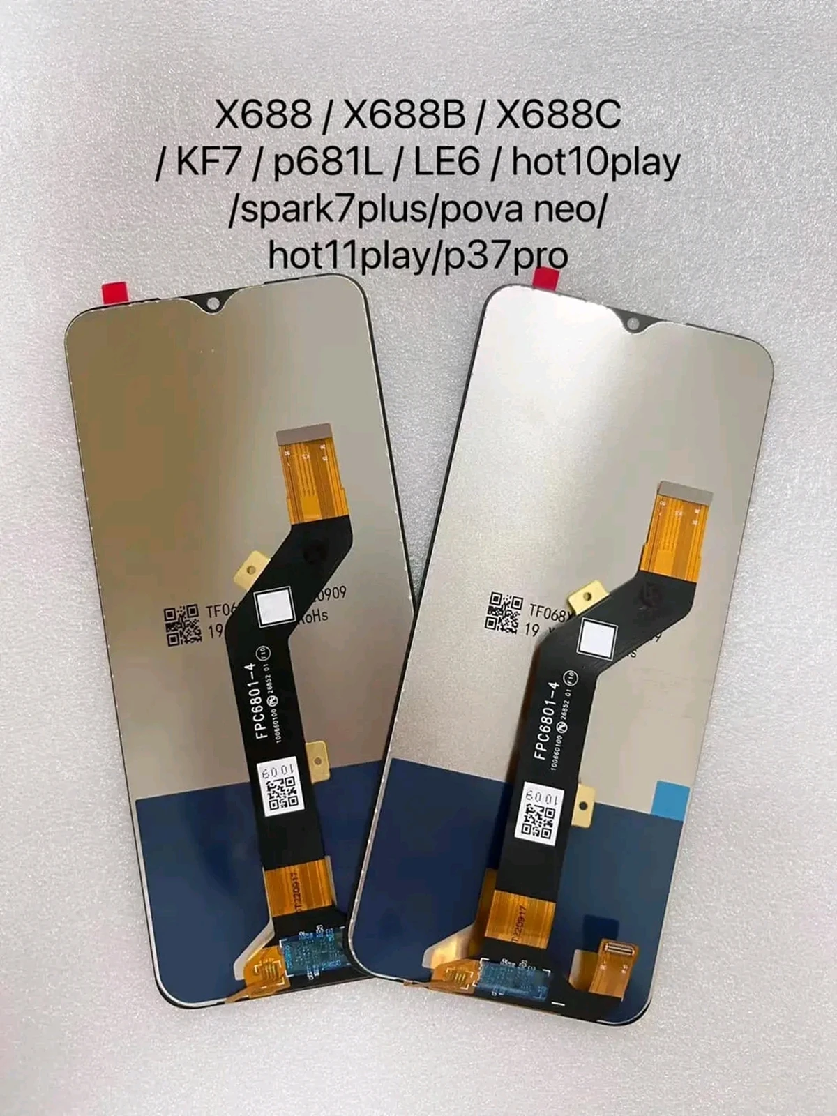 

New Original For Tecno Infinix X688 X688B X688C KF7 P681L LE6 Pova neo P37pro P37 pro P 37pro LCD Display Touch Screen Assembly