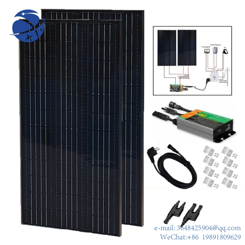 YYHC 200W 400W 600W Solar Panel Photovoltaic System Balcony Home for Socket 220v 230v Micro Inverter On Grid Solar PV