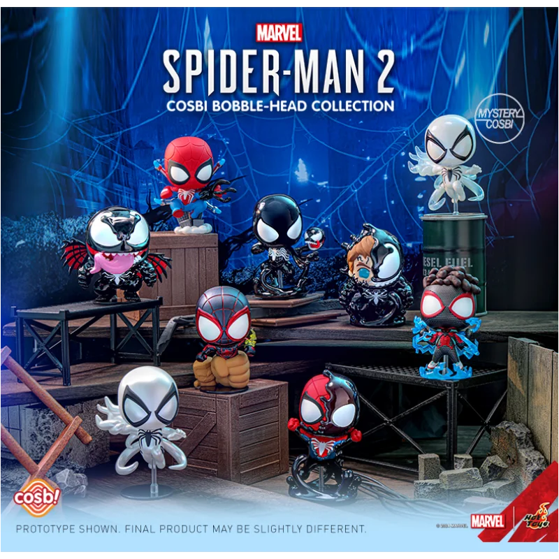 Hot Toys Marvel Spider-Man 2 Peter Parker Venom Cosbi Bobble-Head Figures Exclusive Collectible Model Toys Collection Gift