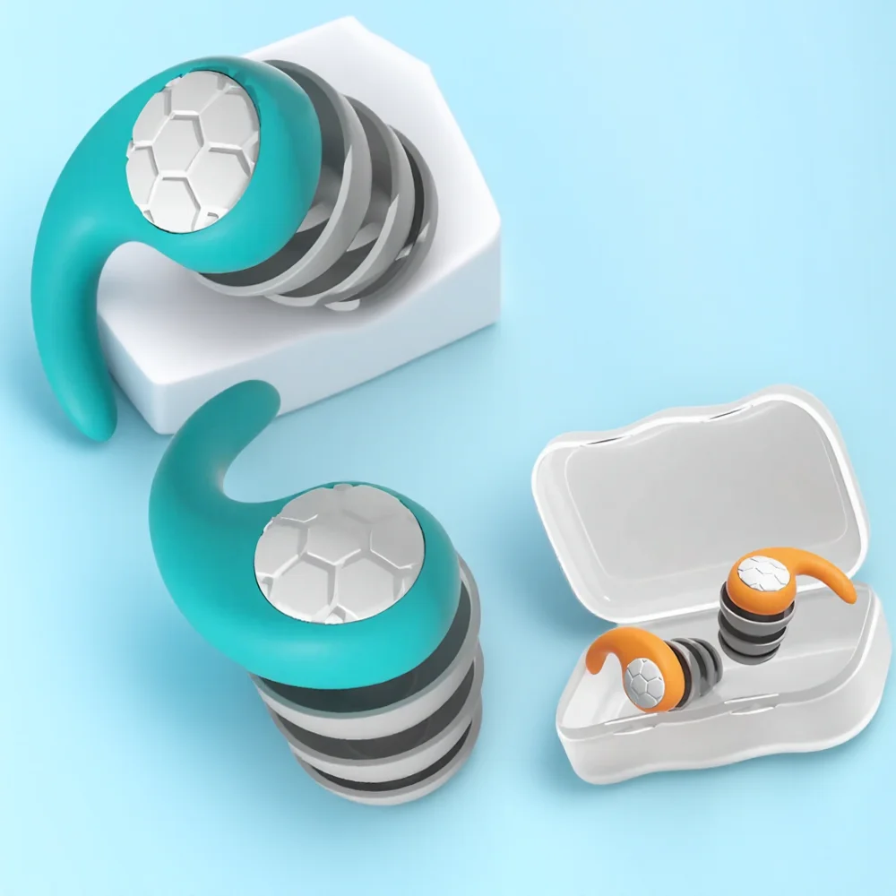 Soft Silicone Earplugs 1 Pair Noise Cancelling Waterproof Comfortable for Sleep Swimming Silent Environment Protection