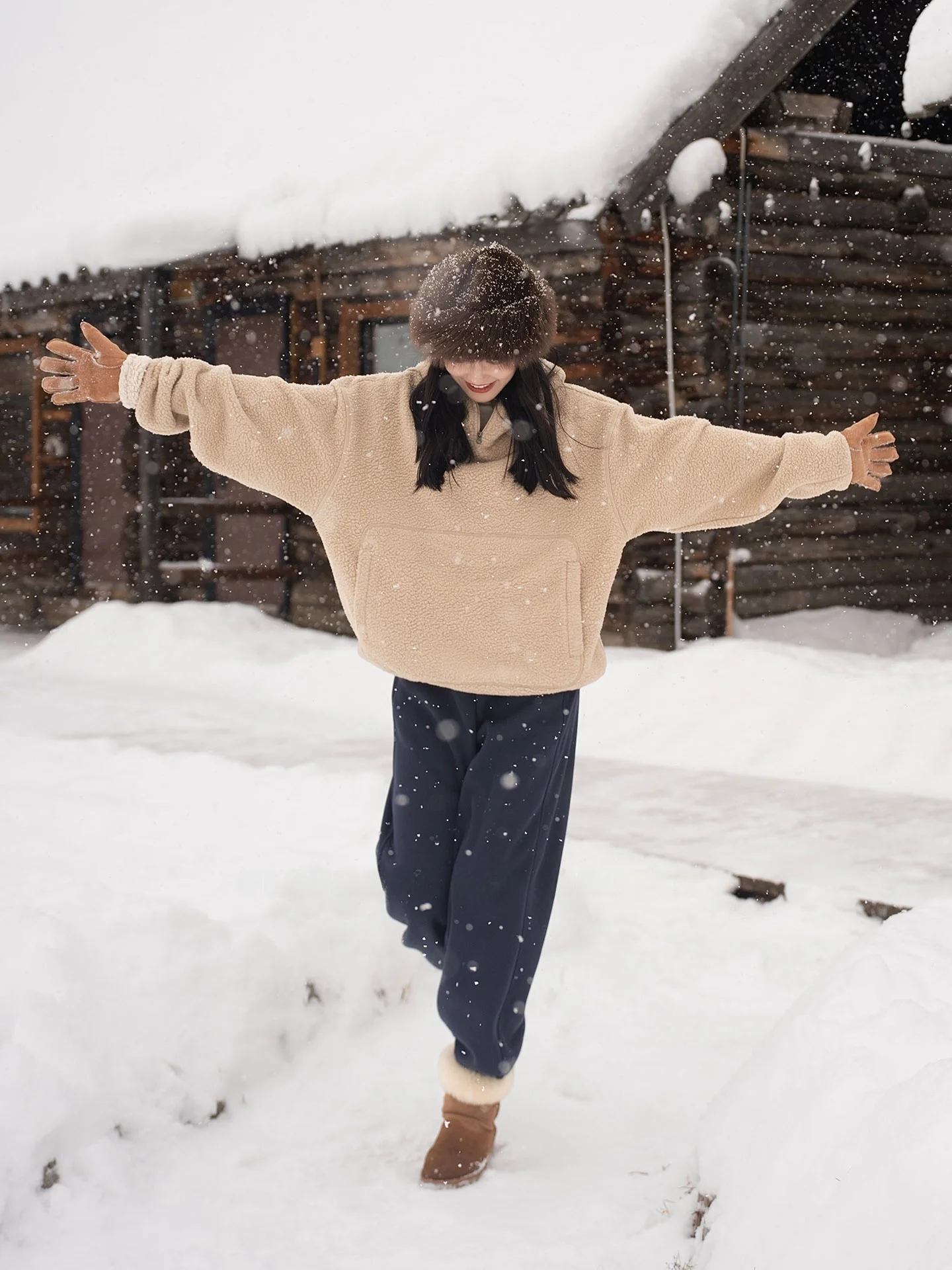 

Пушистая двусторонняя толстовка с капюшоном из овечьей шерсти Cloud-Like, с принтом слона и жирафа, зимняя женская свободная модель с длинными рукавами