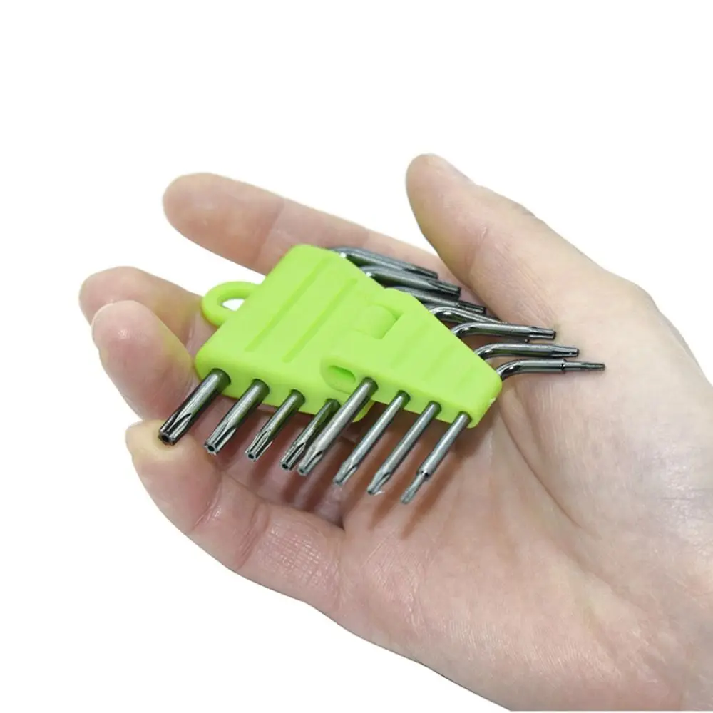 8 in 1 Hexagon Screwdriver Wrench Bit Set T5-T20 CR-V Star Torx Wrench Wrench Tool Kit Portable with Carrying Holder