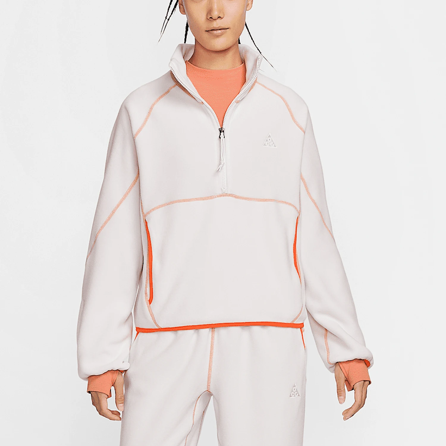 

Nike подлинный осенний новый женский лоскутный спортивный свободный теплый топ HJ0238-030