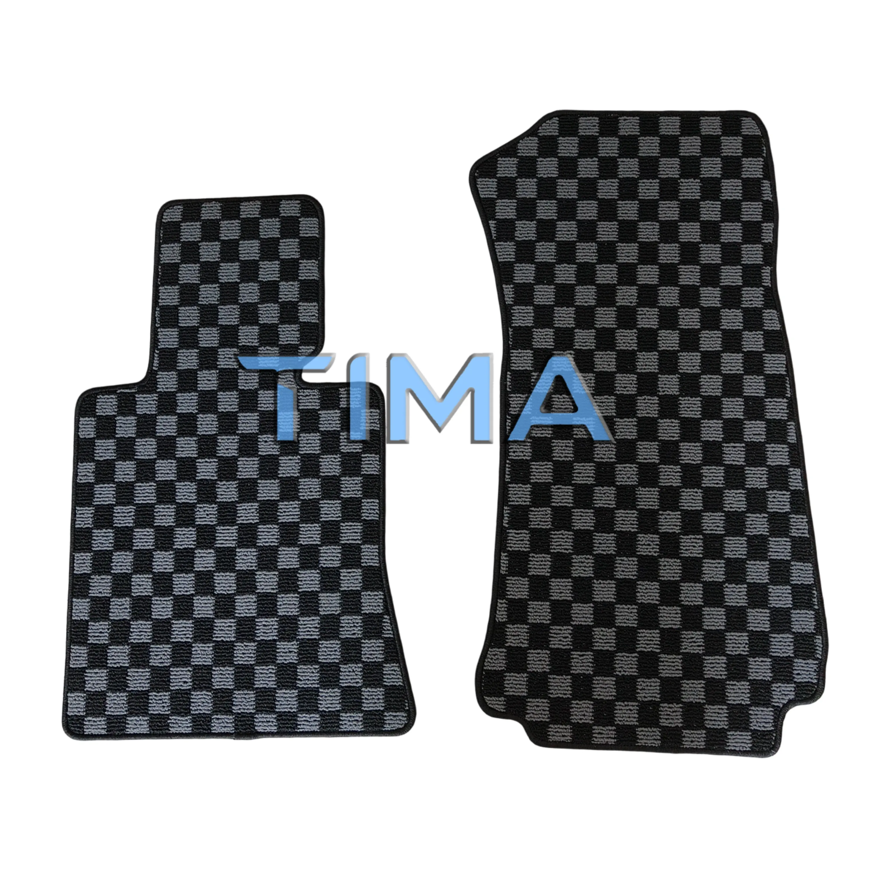 Waterproof and Wear-Resistant 2PCS Checkered Car Mats Set Car Carpet Sets For BMW Z3 LHD