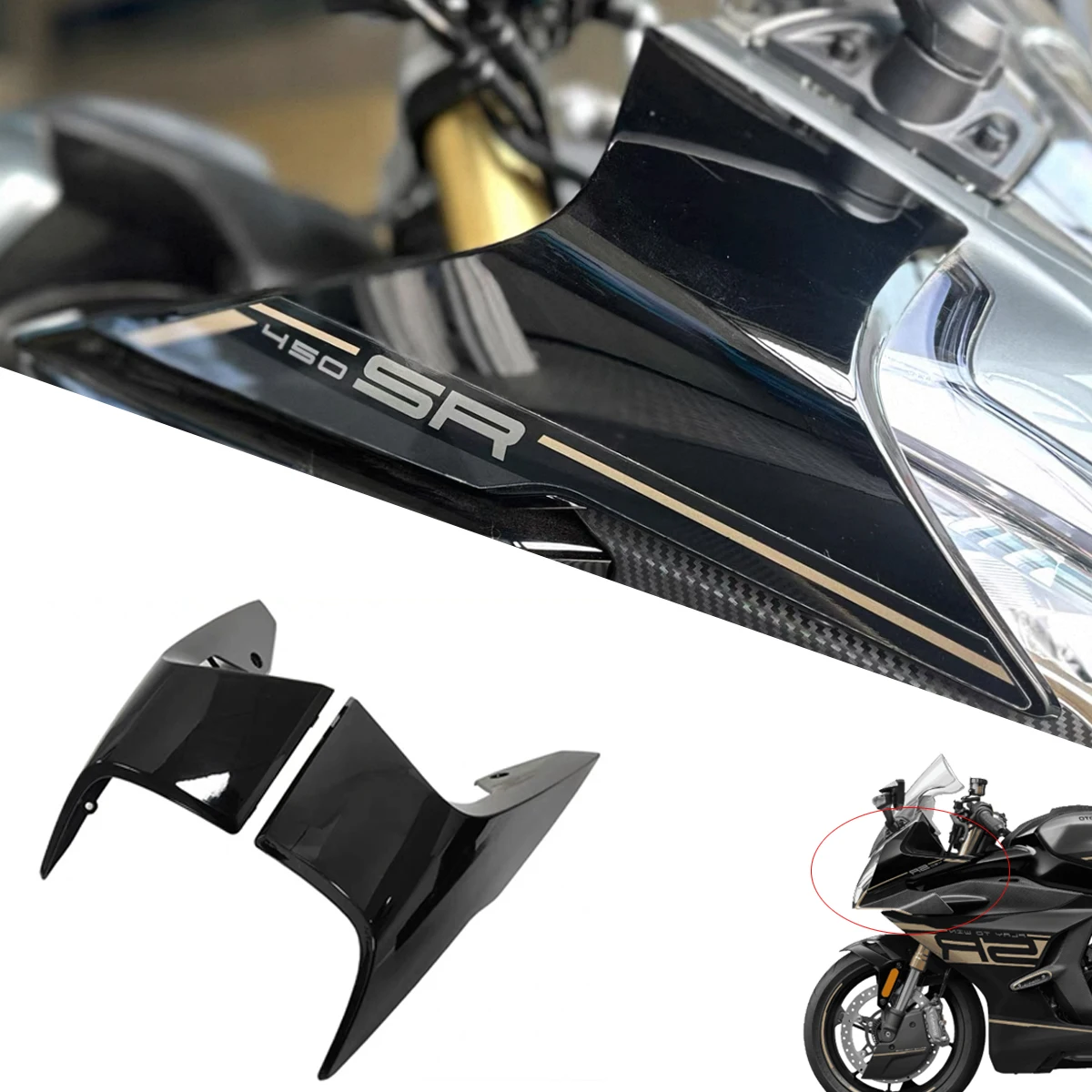 Headlamp Cover Headlamp Side Panel Deflector Cover Full Car Shell Guard  About guard board Fit For CFMOTO 450SR 450SRS 450 2026