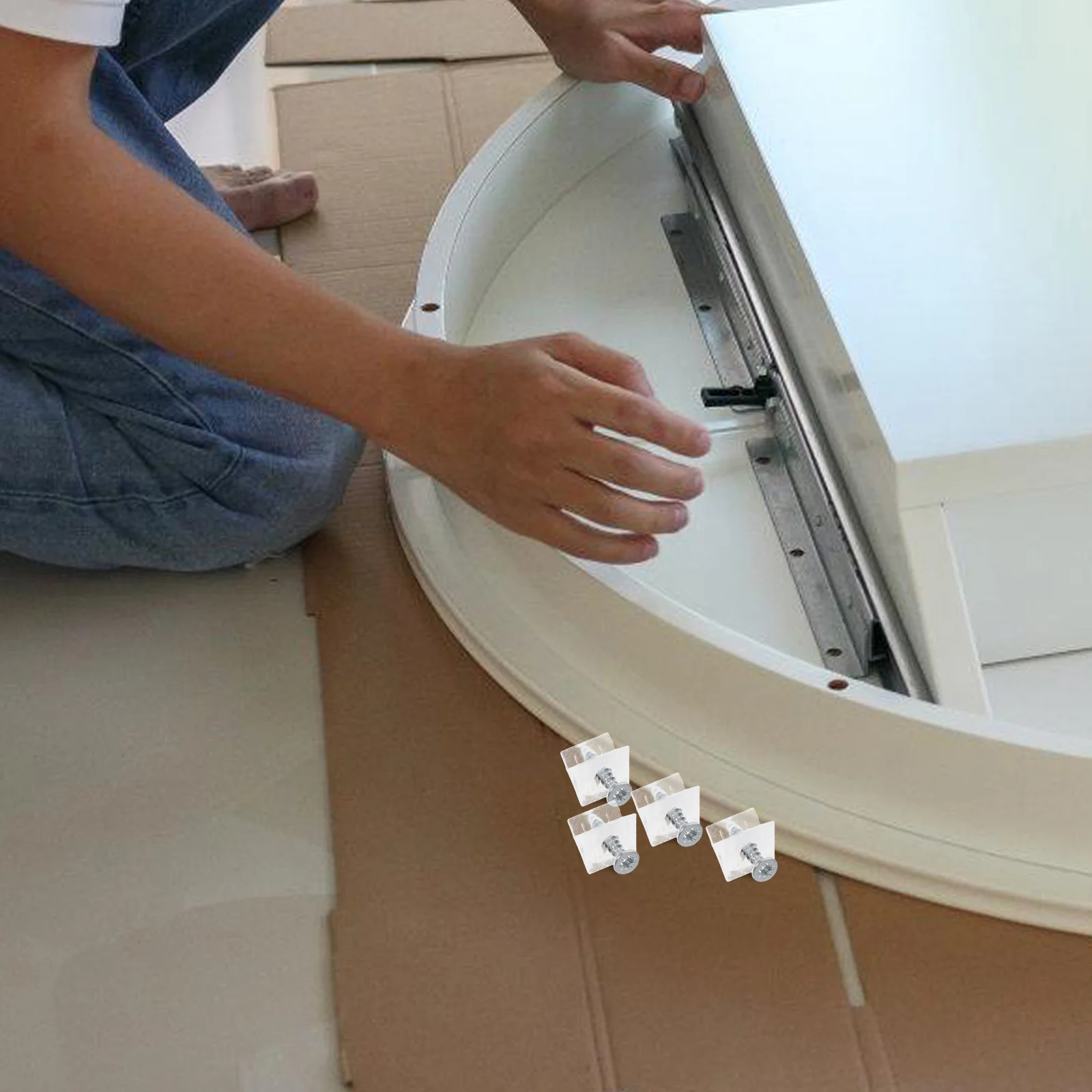 

50pcs Plastic Back Buckle Drawer Bracket Wedges Cabinet Bottom Board Transparent Repair Parts Angle Code Sturdy Material