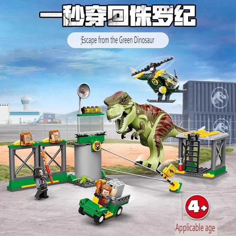 Compatibele MOC-sets Dinosaur Series Bouwstenen 76966 Dinosaur Missions: Allosaurus Transport Truck Kinderen World Park Speelgoed