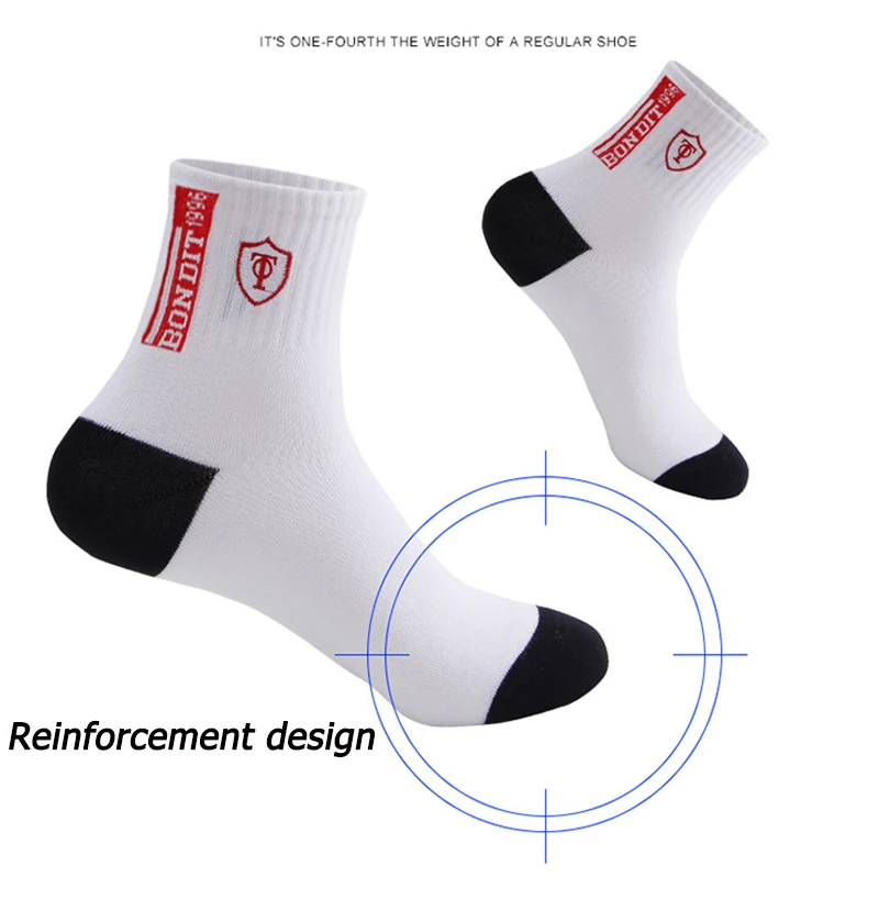 5 Pairs Apring And Fall Mens Sports Socks Summer Leisure Sweat Absorbent Comfortable Thin Breathable Basketball Meias EU 38-43