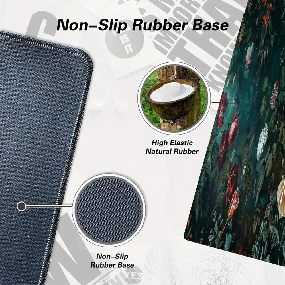 Base in gomma antiscivolo per tappetino per mouse per ufficio e decorazioni per la casa Tappetino per mouse con bordo bloccato di grandi dimensioni per tastiera e scrivania del computer da gioco